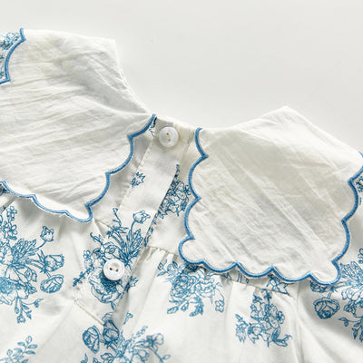 Falda de Algodón con Estampado Azul y Blanco - Image 6