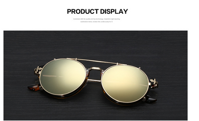 Gafas de Sol Espejo Dual con Funda - Unisex Vintage y Moderno - Image 11