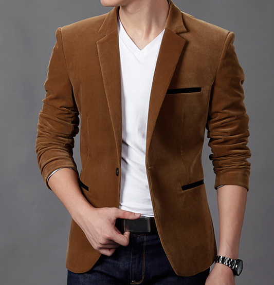 Blazer Slim Fit Estilo Británico Casual
