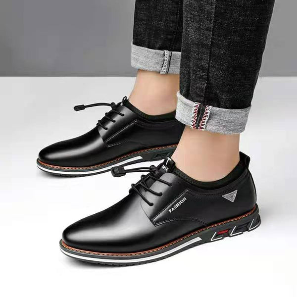 Zapatos de Cuero para Hombre Punta Redonda - Comodidad y Estilo Moderno