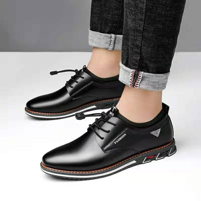 Zapatos de Cuero para Hombre Punta Redonda - Comodidad y Estilo Moderno