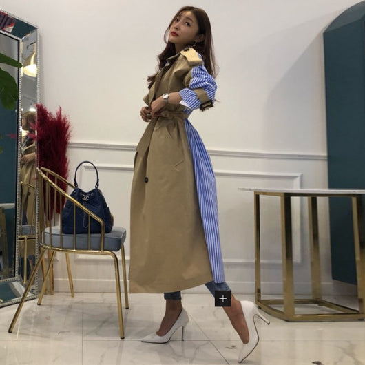Gabardina a Rayas con Solapa de Corbata - Image 2