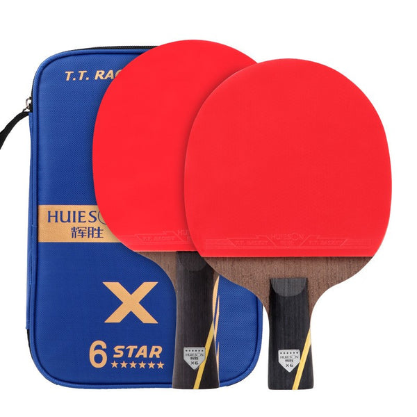 Raqueta de Tenis de Mesa Profesional Doble Cara Anti-adhesivo 6 Estrellas