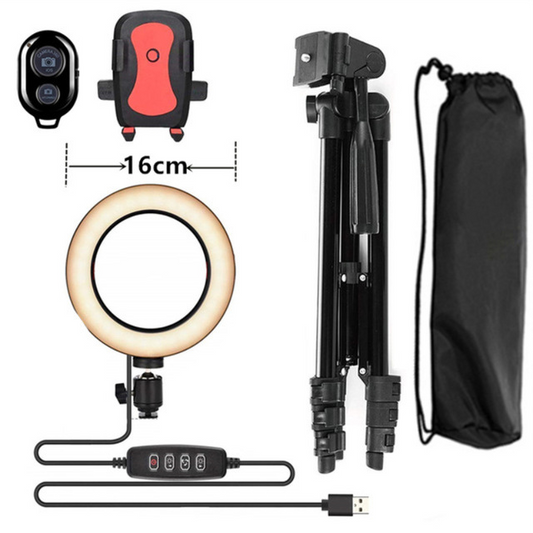 Trípode con Anillo de Luz para Celular, Compatible con iPhone