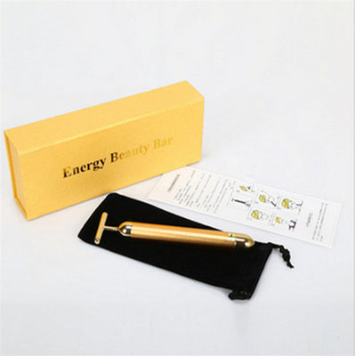 Rodillo Facial de Oro 24K con Vibración - Masajeador Lifting Antiedad