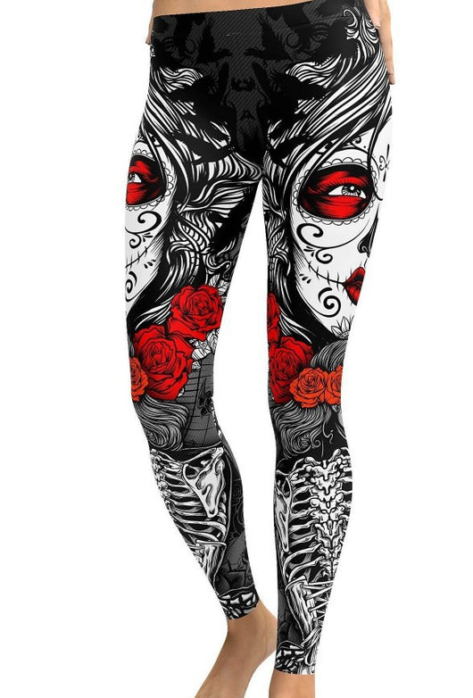 Pantalones Ajustados con Estampado de Calavera para Halloween - Image 5