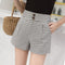 Shorts de Cintura Alta con Estampado Cuadros y Pierna Ancha
