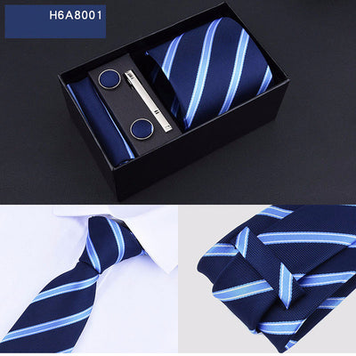 Corbata Ejecutiva Rayas Azul y Negro 8cm