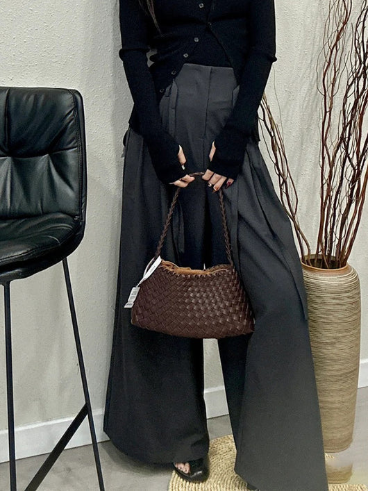 Bolso Tejido de Cuero Auténtico para Mujer - Bandolera Minimalista - Image 11
