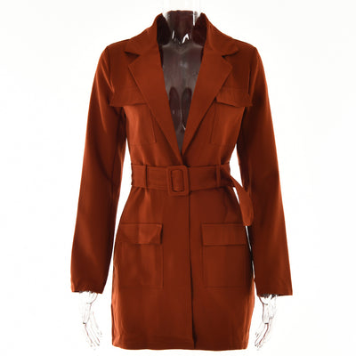Vestido Oversized de Manga Larga con Solapa para Mujer - Image 7