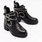 Botines para Mujer con Tiras de Remaches y Detalles Metálicos