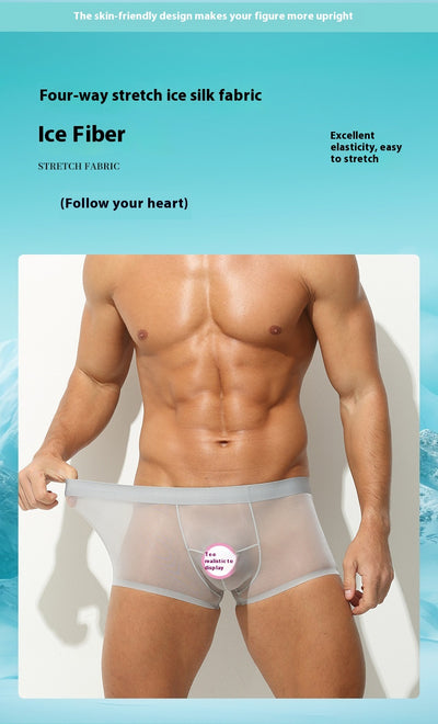 Bóxer Transparente Sin Costuras de Seda Helada para Hombre - Image 16