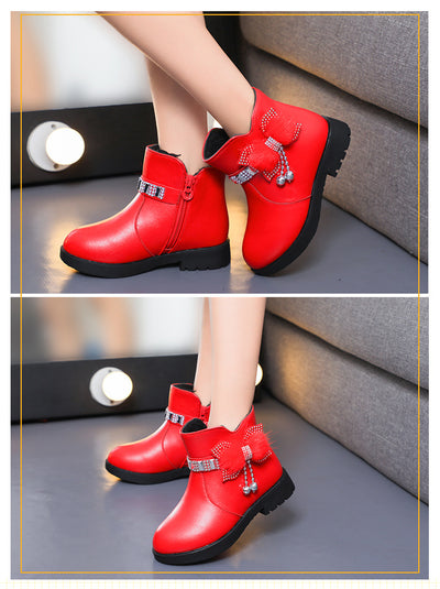 Botas Infantiles de Cuero con Moño - Cálidas y Elegantes para Niñas - Image 10