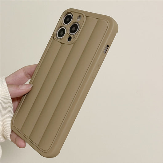 Funda para Teléfono Estilo Té con Leche - Diseño de Rayas Creativas - Image 5
