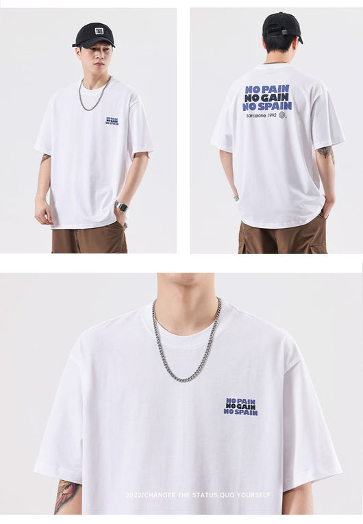 Playera de Algodón con Estampado de Letras - Comodidad de Verano para Hombre - Image 17