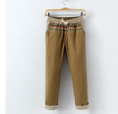 Pantalones de Algodón y Lino con Bordado Japonés para Mujer - Image 12