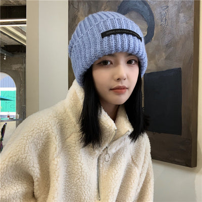 Gorro Mujer Invierno Lana con Detalle de Red Tendencia Cabezas Grandes - Image 10