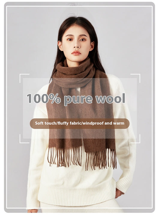Bufanda de Lana Premium Gruesa para Invierno - Colores Sólidos Versátiles - Image 31
