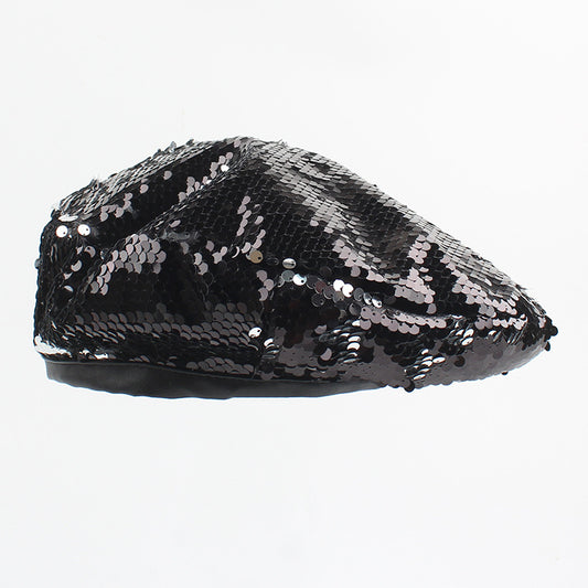 Gorra Coreana Brillante con Lentejuelas - Estilo Trendy para Mujer