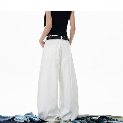 Pantalones Casuales de Verano Blancos Unisex Estilo Americano - Image 3