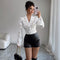 Blusa Bodycon de Encaje Blanco Elegante y Sofisticada