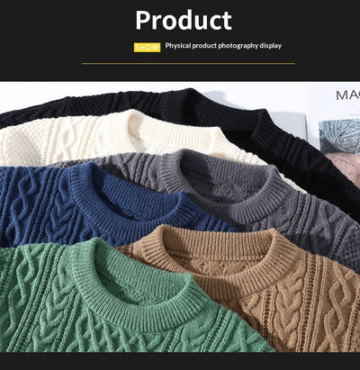 Suéter Cuello Redondo para Hombre - Otoño e Invierno - Image 12