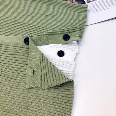 Cardigan Tejido Falsa Dos Piezas Mujer Cuello V Manga Larga - Image 72
