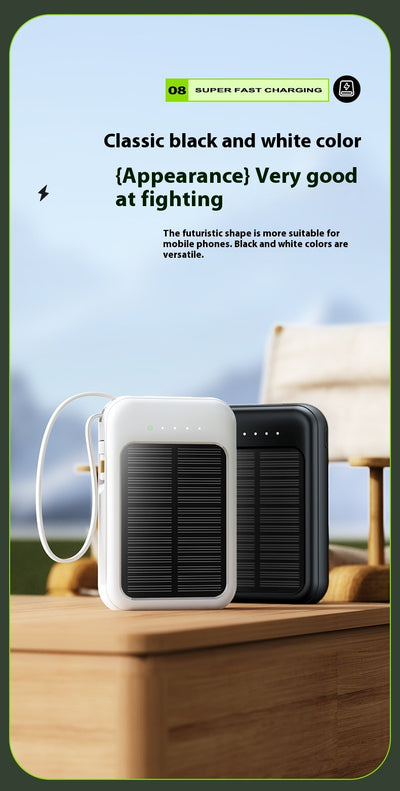 Banco de Energía Solar Portátil de Gran Capacidad con Cable para Camping - Image 14