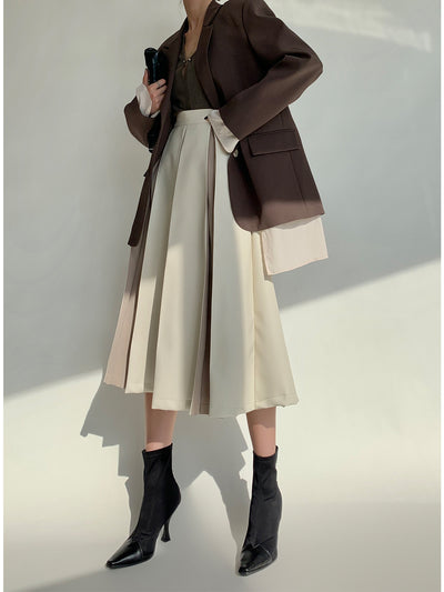 Falda Plisada de Cuero PU con Costuras - Otoño e Invierno - Image 11