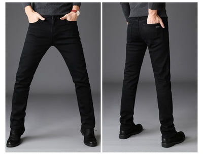 Pantalones Vaqueros Negros Slim Fit Elásticos para Hombre - Estilo Coreano Moderno - Image 7