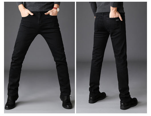 Pantalones Vaqueros Negros Slim Fit Elásticos para Hombre - Estilo Coreano Moderno - Image 7