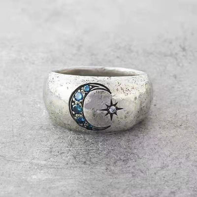 Anillo Retro Luna y Estrellas en Aleación - Image 10