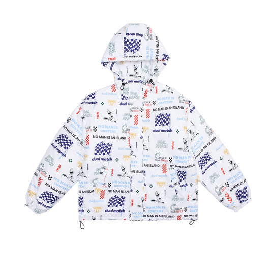 Chaqueta de Algodón Estampada con Letras de Dibujos Animados para Hombre