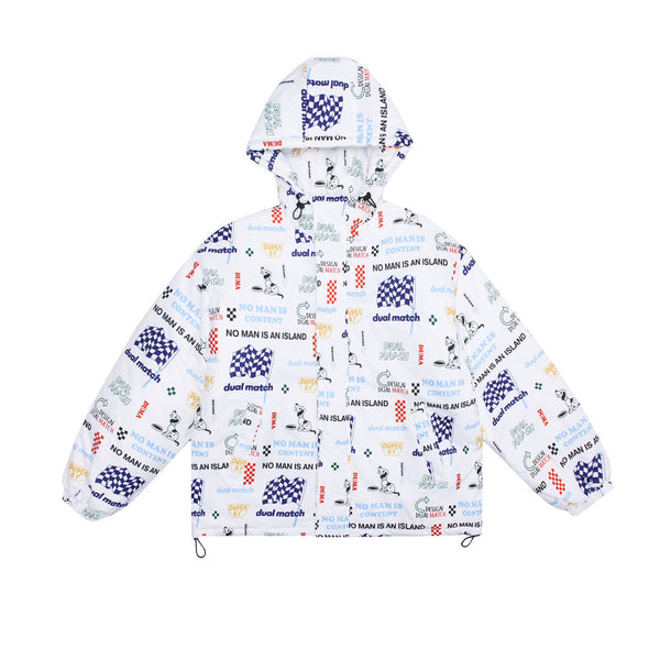 Chaqueta de Algodón Estampada con Letras de Dibujos Animados para Hombre