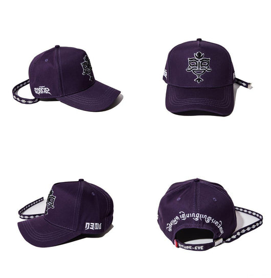 Gorra de Ala Curvada Estilo Retro Máscara de Ópera Tibetana - Image 3