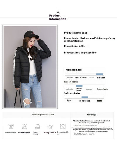 Chaqueta de Algodón Corta con Capucha - Abrigo Slim Fit para Invierno - Image 15