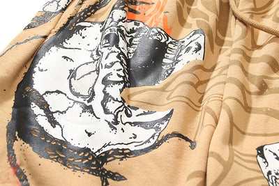 Shorts Casuales Unisex con Estampado Calavera y Cactus - Image 4
