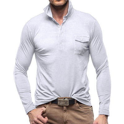 Camisa Clásica de Manga Larga Estilo Europeo para Hombre - Image 18