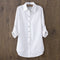 Blusa Blanca de Algodón Manga Larga Ajustada para Mujer - Prenda Base Versátil