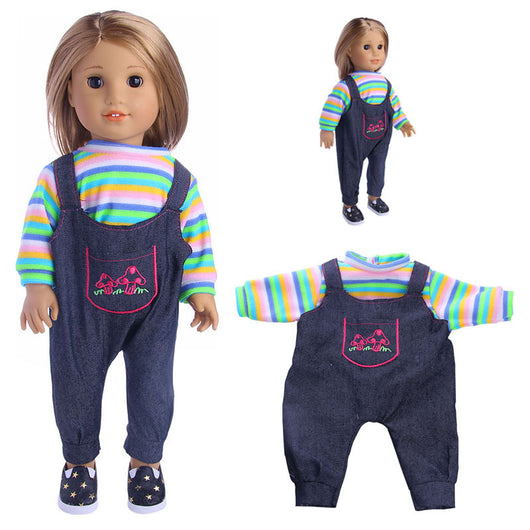 Conjunto de Pantalón con Tirantes para Muñecas American Girl de 18 Pulgadas