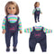Conjunto de Pantalón con Tirantes para Muñecas American Girl de 18 Pulgadas