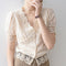 Blusa Elegante de Verano con Encaje y Manga Corta