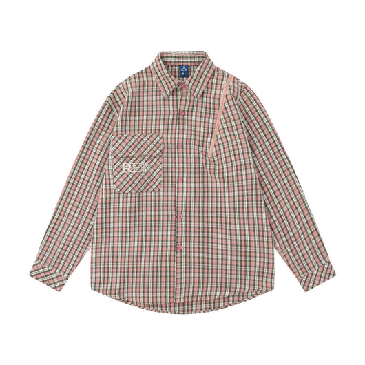 Camisa de Manga Larga a Cuadros con Bolsillo Bordado para Hombre - Image 27