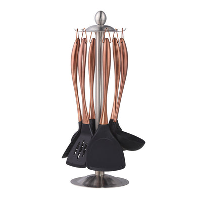 Set de 7 Piezas Sartén Antiadherente Wok con Espátula Acero Inoxidable y Soporte - Image 10