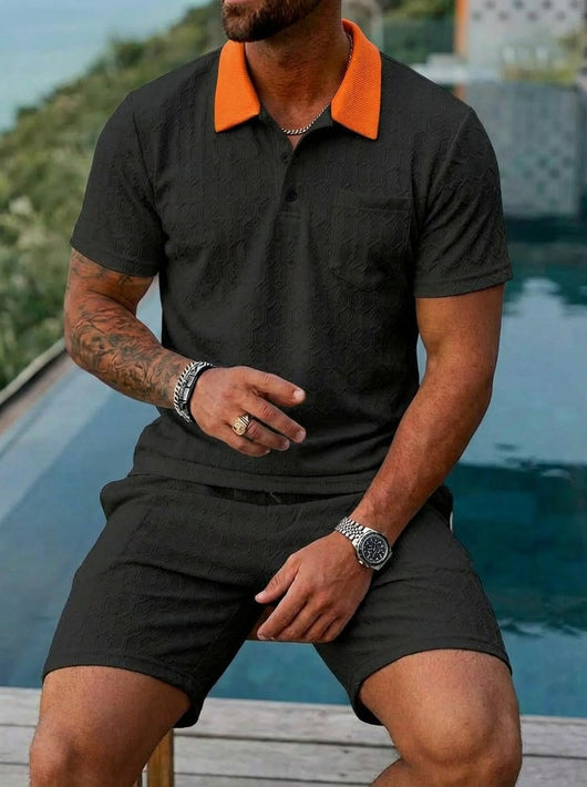 Conjunto de Playera y Shorts Deportivos Transpirables con Bloques de Color - Image 23