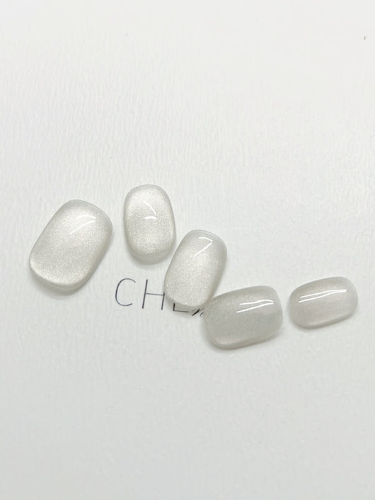 Uñas Postizas Efecto Ojo de Gato Blanco - Diseño Artesanal Hada Niche - Image 6