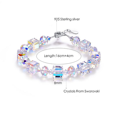 Pulsera de Cristal Austriaco con Cuentas de Plata S925 - Image 6