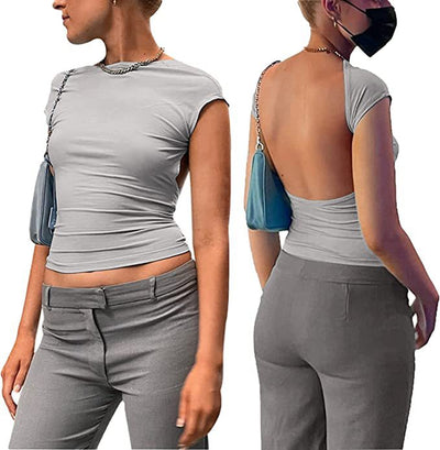 Blusa Escotada sin Espalda con Detalles Texturizados - Colección Verano - Image 13
