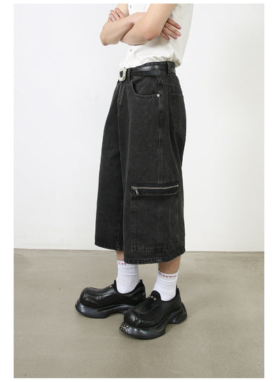 Shorts Cargo Denim Holgados Estilo Hip-hop Urbano - Image 11