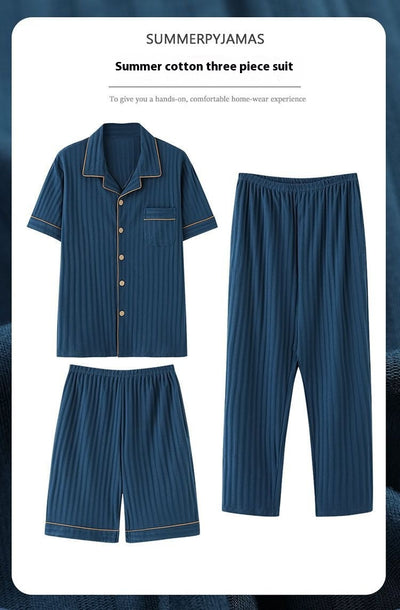 Pijama de Tres Piezas Manga Corta para Hombre - Image 12